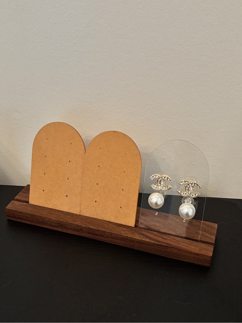 Wood & Acrylic Jewelry Earring Stand